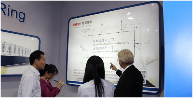 Mr. Lars向電器工業(yè)協(xié)會(huì)智能電網(wǎng)設(shè)備委員會(huì)秘書(shū)長(zhǎng)介紹赫茲曼簡(jiǎn)潔高效的配網(wǎng)自動(dòng)化